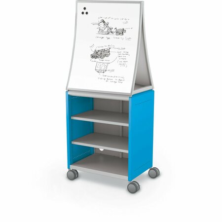 MOORECO Compass Cabinet Midi H2 With Ogee Dry Erase Board Blue 72.1in H x 28.4in W x 19.2in D B2A1E1D1B0